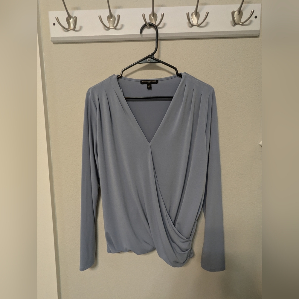 Banana Republic Blue Wrap Top